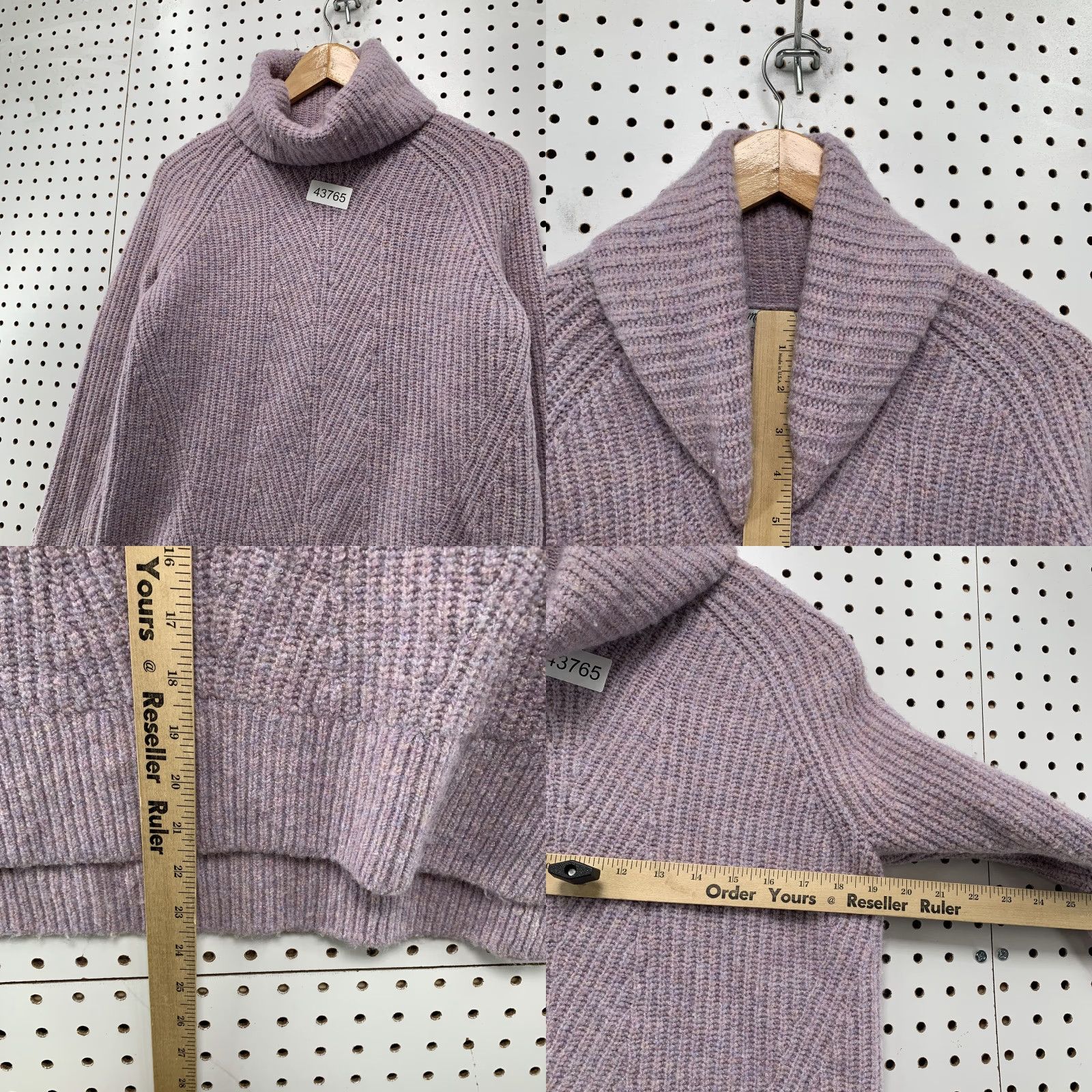 Madewell Madewell Wool Blend Purple Turtleneck Sweater Womens 2XS Knit Pullover, Cozy Knit Pullover, Winter Fall, Purple, 2XS Womens Pullover Size XXS / US 00 / IT 34 - 8 Thumbnail