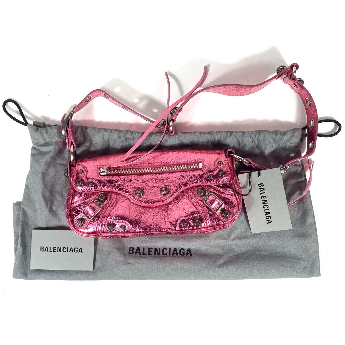 Balenciaga Balenciaga XSmall Le Cagole Metallic Leather Shoulder Bag Size ONE SIZE - 2 Thumbnail