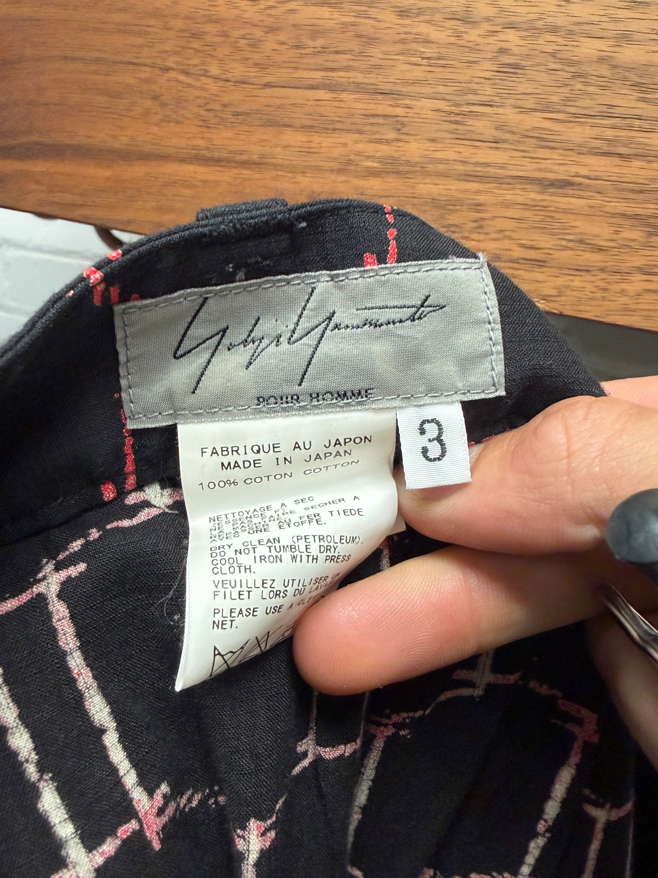 Yohji Yamamoto Yohji Yamamoto Pour Homme Patterned Red/Black Carousel Balloon Cut Shorts Size US 34 / EU 50 - 3 Thumbnail