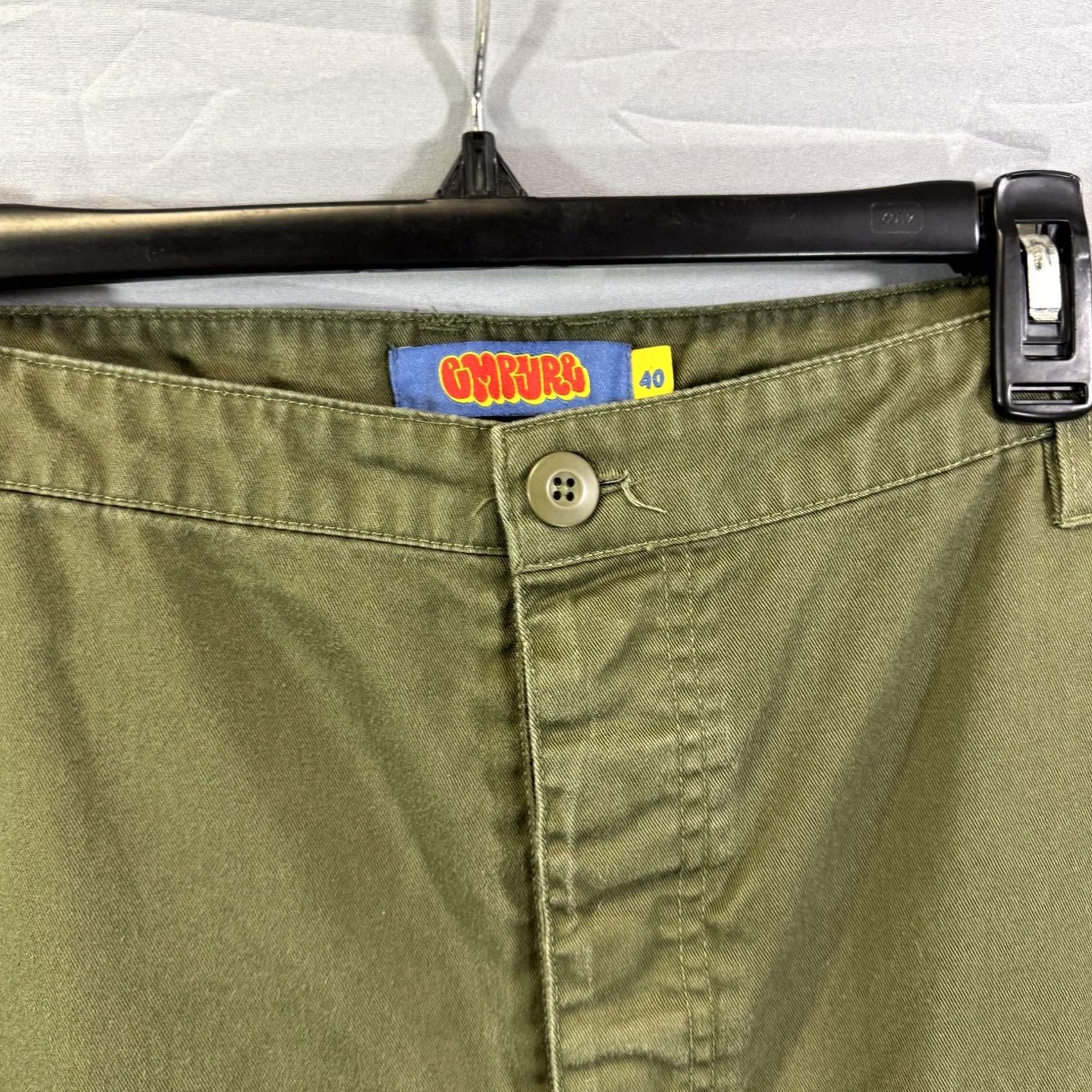 Empyre Empyre Relax Pants Mens 40 Olive Green Cargo Utility Pocket Button Fly Adjustable Workwear Size US 40 / EU 56 - 3 Thumbnail