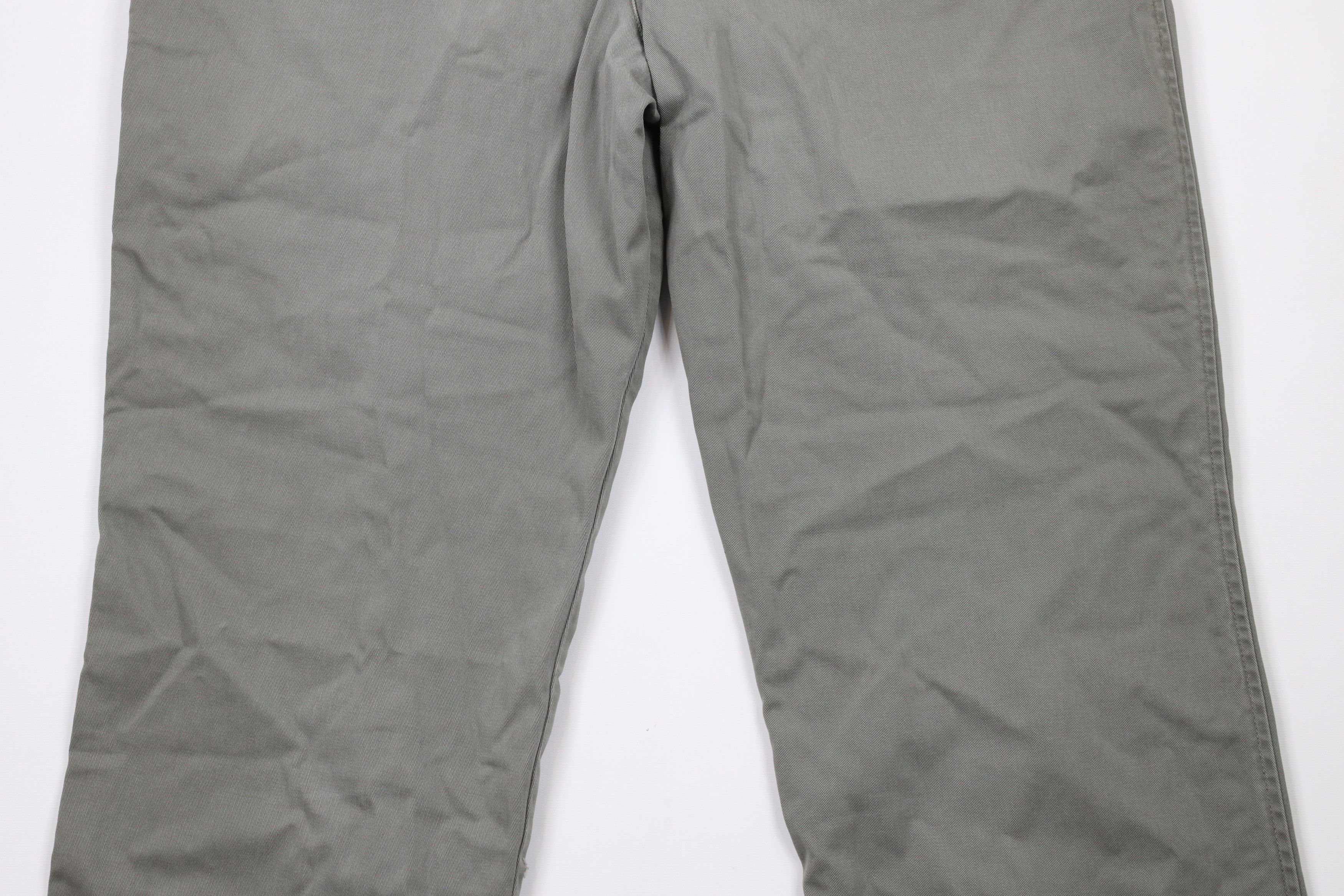 Eddie Bauer × Vintage Vintage 90s Eddie Bauer Pleated Wide Leg Chino Pants Green Size US 40 / EU 56 - 15 Thumbnail