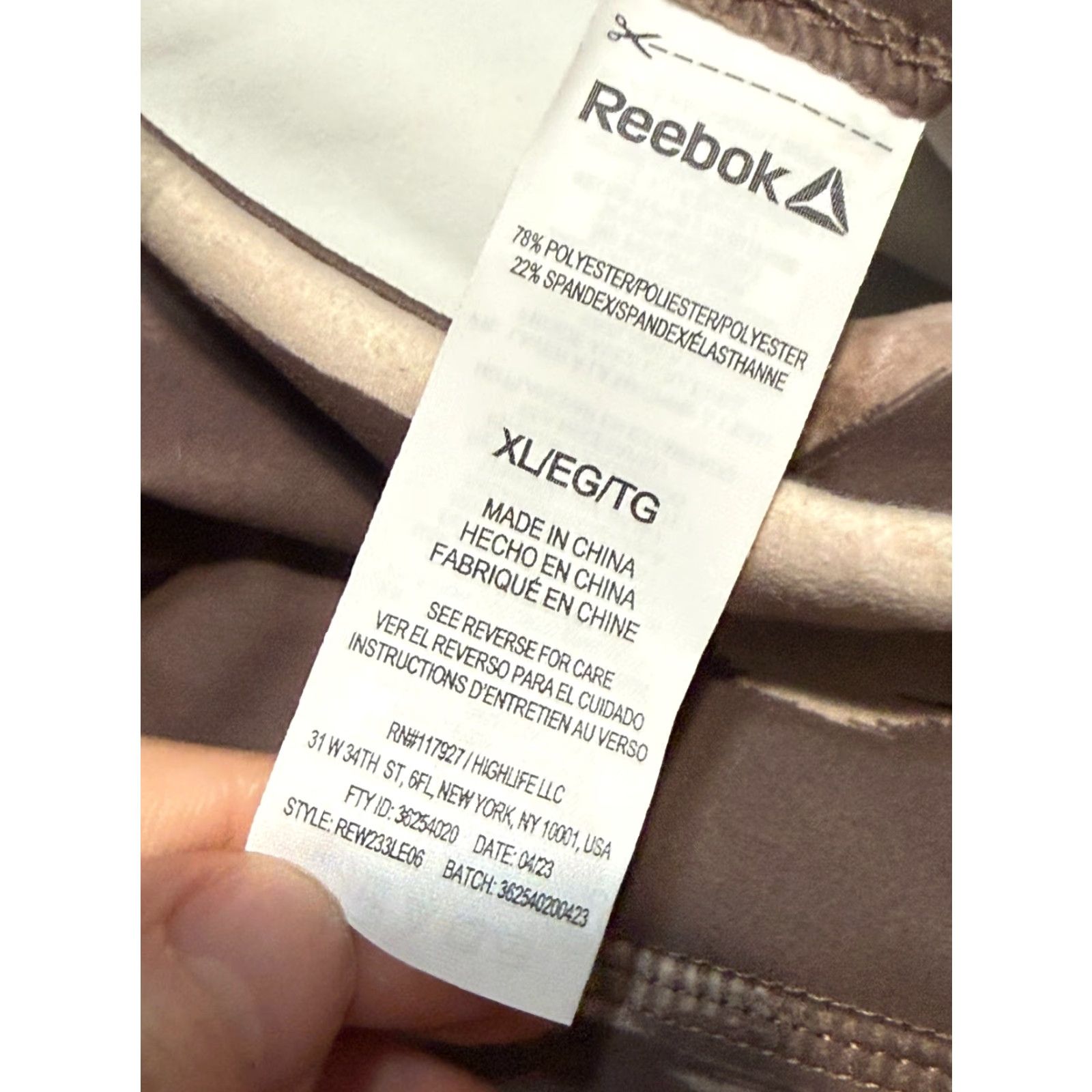 Reebok Reebok Leggings Women's XL Brown High Rise Pull On Stretch Size 40" / US 18 - 5 Thumbnail