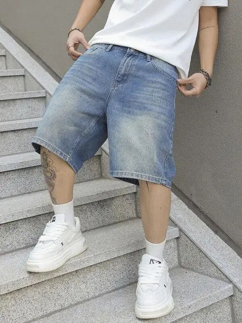 Jean × Vintage Washed Street casual shorts jorts jeans Size US 34 / EU 50 - 4 Thumbnail