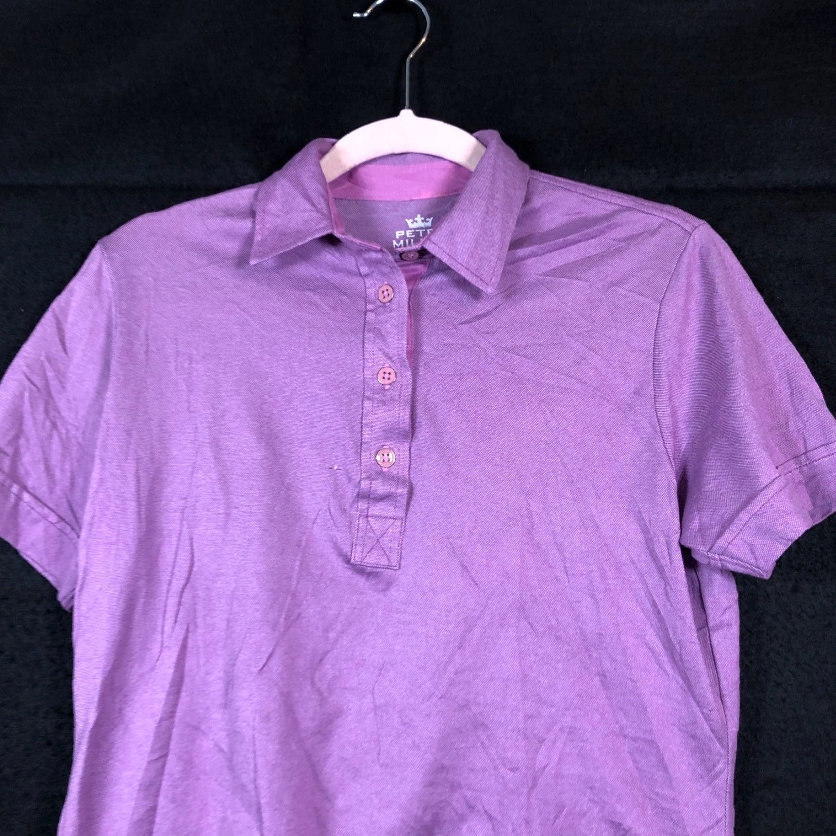 Peter Millar Peter Millar Womens Shirt Purple Polo Short Sleeve Medium Casual Workwear Cotton Polyester Button Collared Size M / US 6-8 / IT 42-44 - 2 Thumbnail