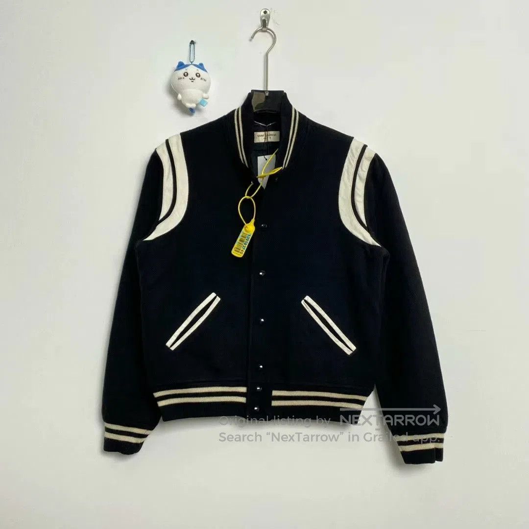 Saint Laurent Paris black and white baseball jacket by Saint Laurent. Size US L / EU 52-54 / 3 - 1 Thumbnail