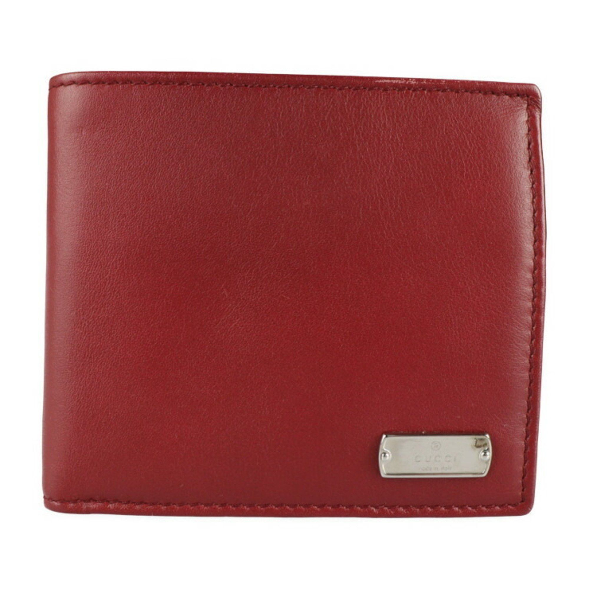 Gucci Gucci Compact Wallet Bi-fold 322134 Leather Bordeaux Plate Size ONE SIZE - 1 Thumbnail