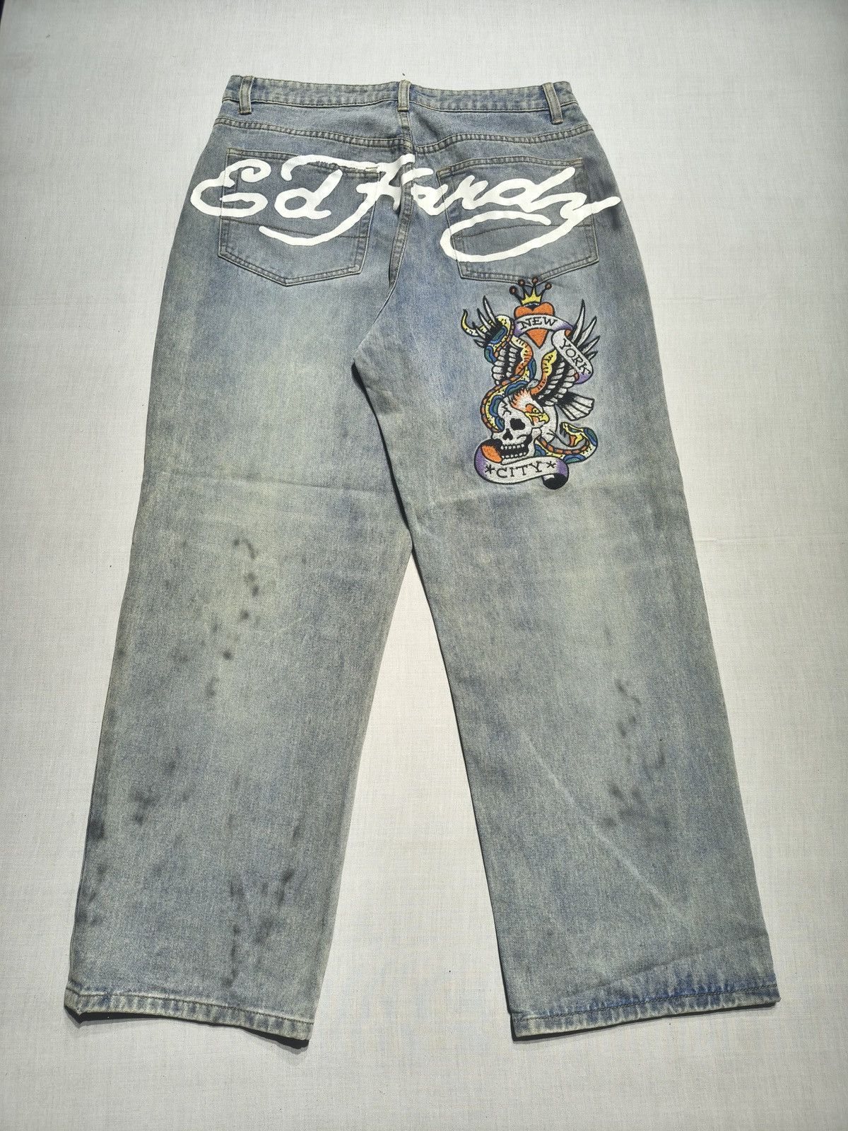 Ed Hardy DISTRESSED NEW YORK CITY ED HARDY JEANS🗽(041) Size US 32 / EU 48 - 1 Thumbnail