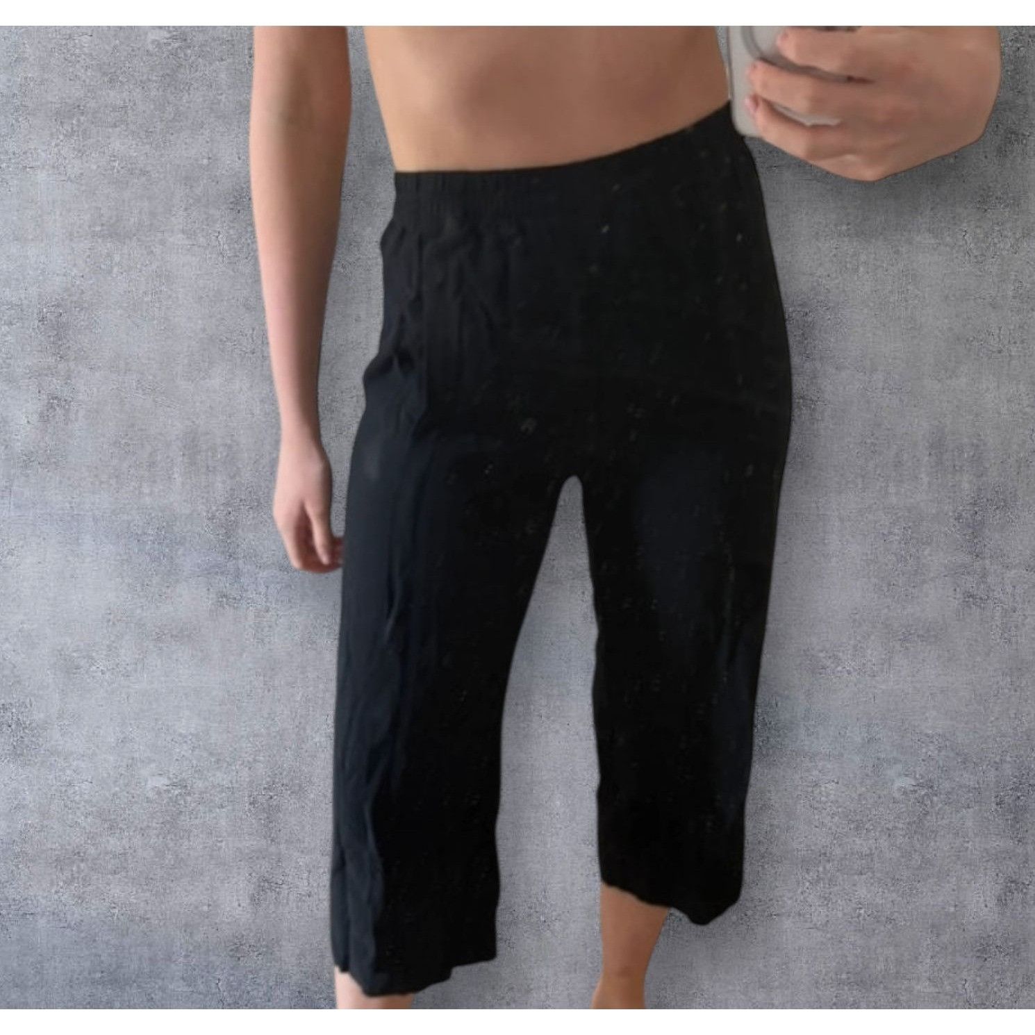 Helmut Lang Black Culotte Pants Size 26" / US 2 / IT 38 - 2 Thumbnail