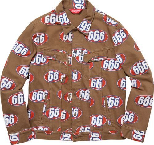 Supreme Supreme 666 Denim Trucker Jacket Brown SS17 Large Size US L / EU 52-54 / 3 - 2 Thumbnail