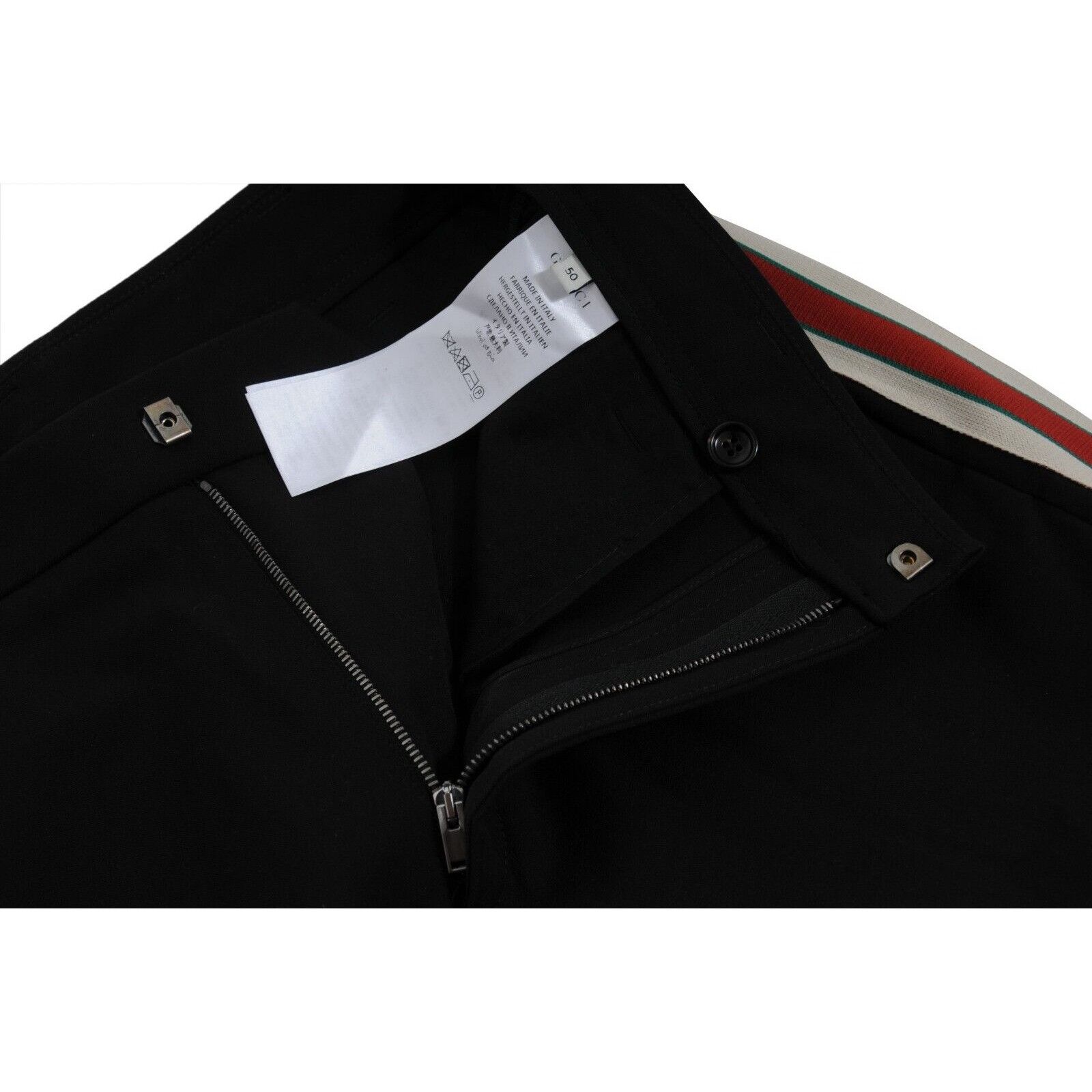 Gucci Side Stripe Logo Pants IT 50 Black Stretch Size US 34 / EU 50 - 7 Thumbnail