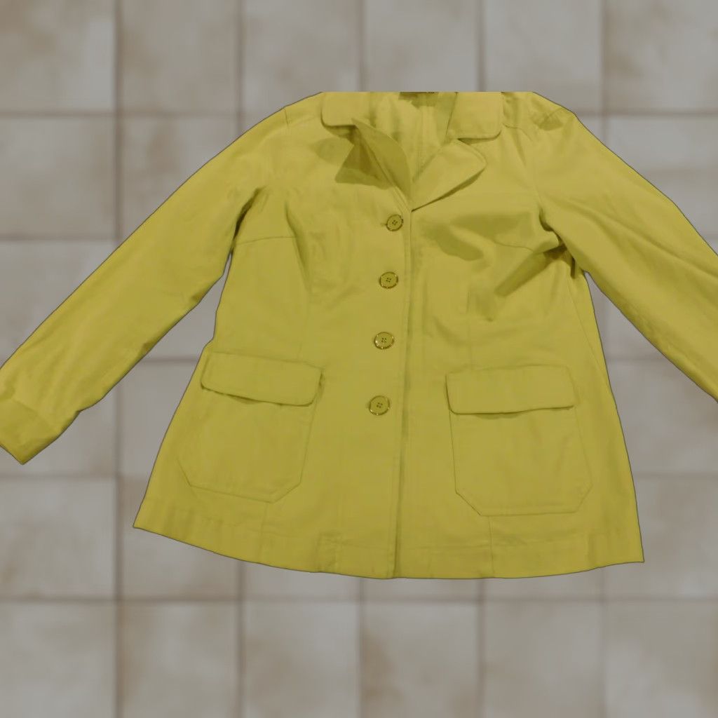 Vintage Elliot Lauren Womens Jacket 10 Green Button Zip Casual Knit Cotton Blend Lining Polyester Mid-Length Black? Green? Size L / US 10 / IT 46 - 1 Thumbnail