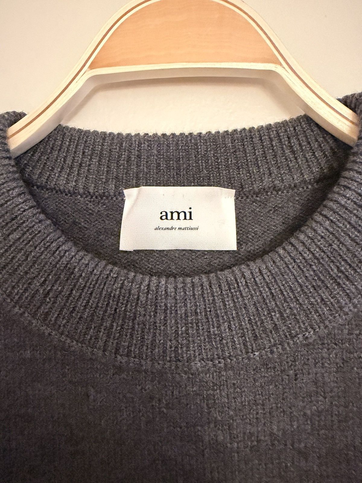 AMI Ami de Coeur Grey Wool Sweater Size US M / EU 48-50 / 2 - 2 Thumbnail