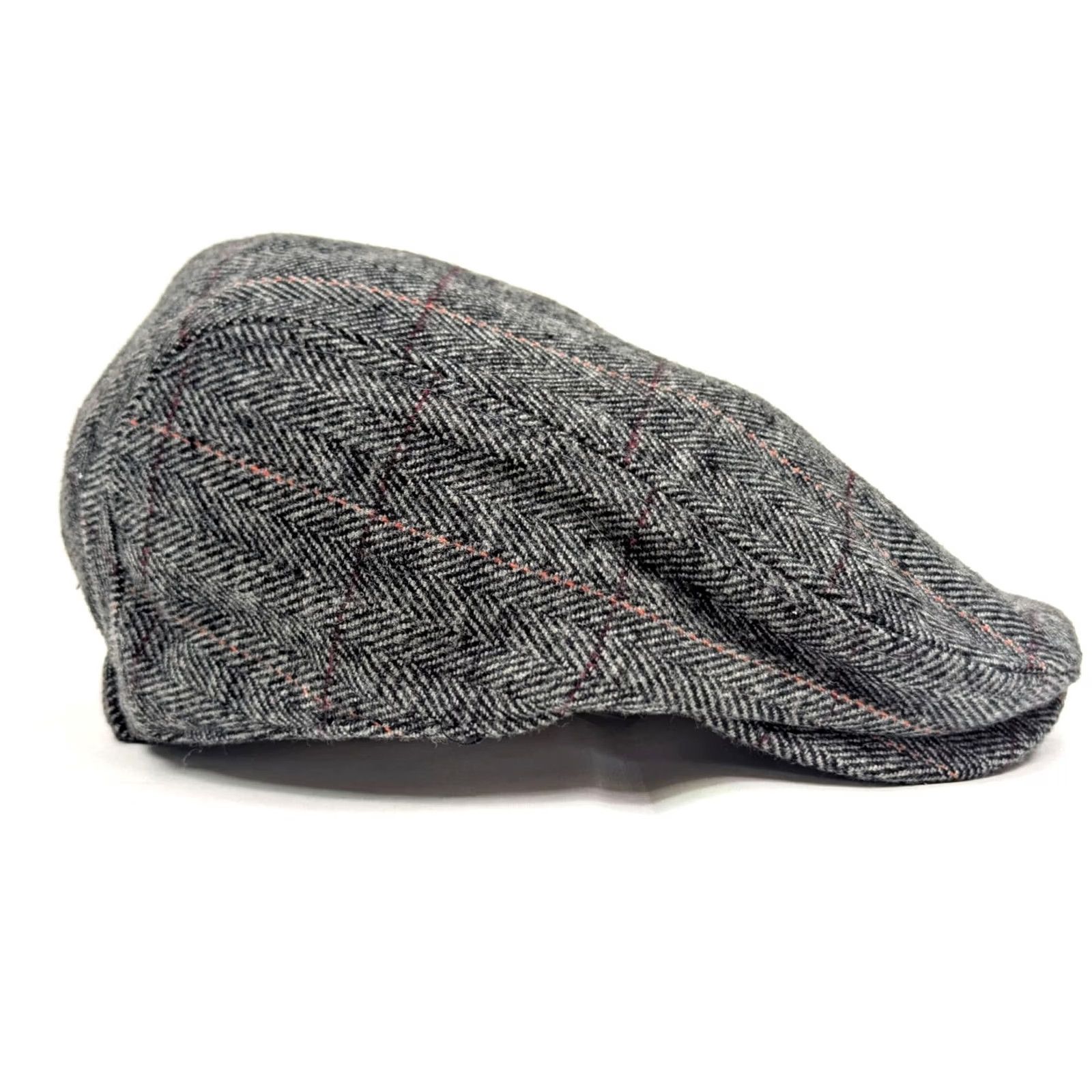 Vintage Wonderful Fashion Newsboy Wool Blend Tweed Herringbone Cabby Cal Hat One Size Velvet? Size ONE SIZE - 2 Thumbnail