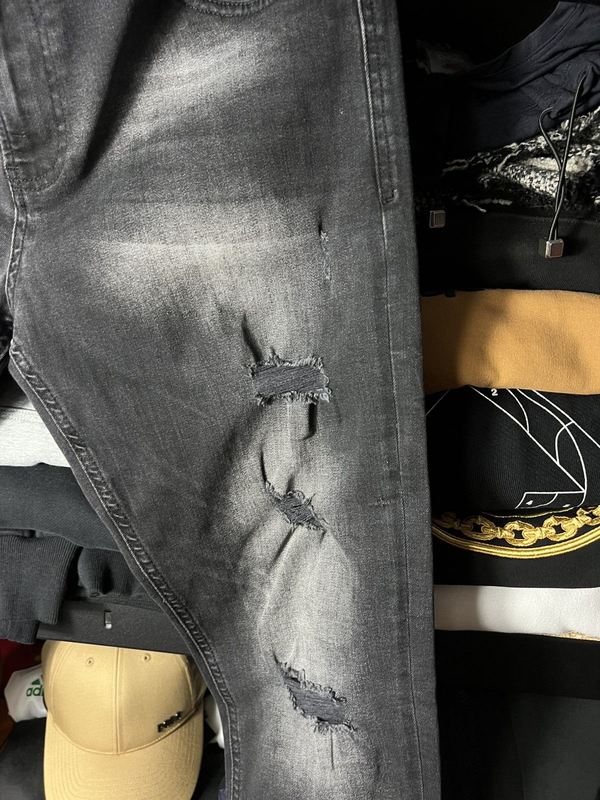 Diesel 👖 Diesel Denim Division Vintage Distressed Slim Jeans Size US 33 - 11 Thumbnail