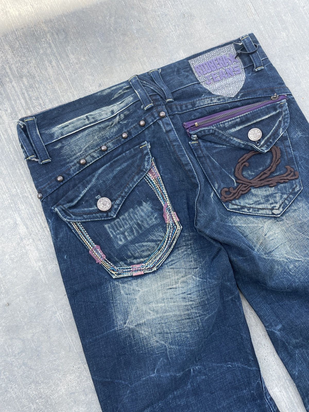 Japanese Brand 2000s JAPANESE BRAND RIOBERA STUDDED MUDWASH FLARE JEANS Size US 32 / EU 48 - 6 Thumbnail