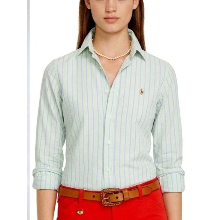 Ralph Lauren Vintage Ralph Lauren Blue Label Slim Fit Oxford Shirt Stripe Size M / US 6-8 / IT 42-44 - 1 Thumbnail