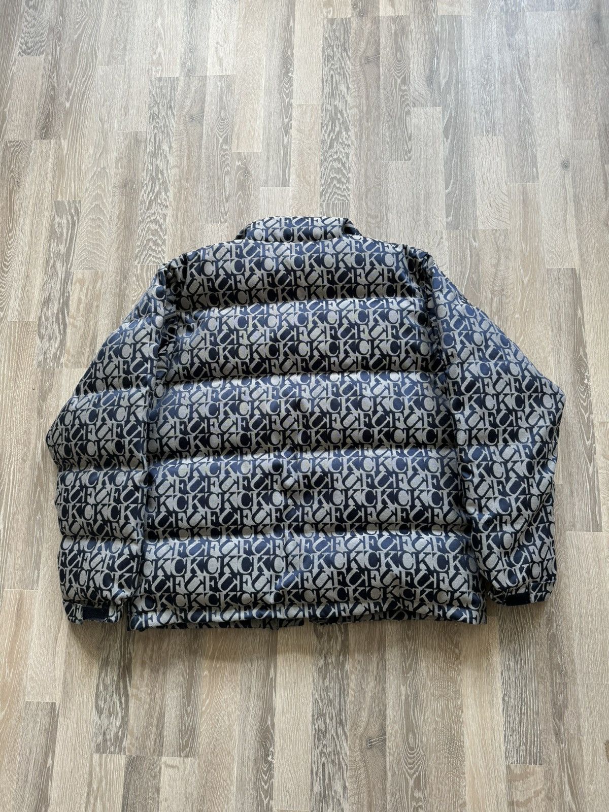 Supreme DS Supreme Fuck Jacquard Puffy Jacket Navy Size US L / EU 52-54 / 3 - 6 Thumbnail