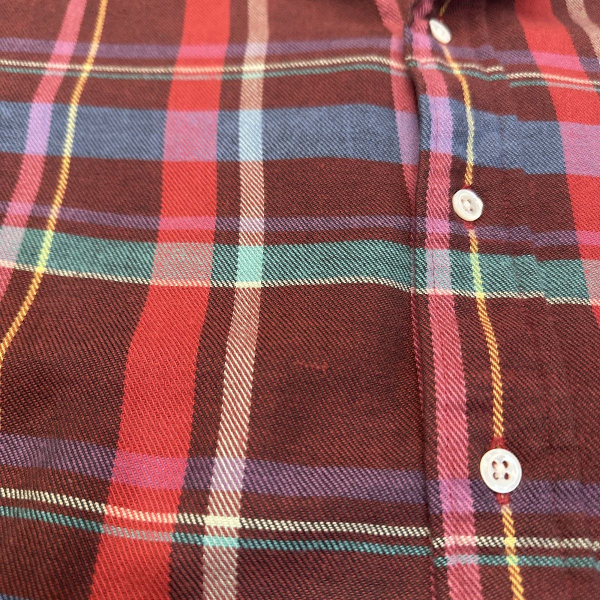 Polo Ralph Lauren × Vintage Ralph Lauren Shirt Mens Heavy Flannel VTG Y2K Madras Plaid Size US M / EU 48-50 / 2 - 3 Thumbnail