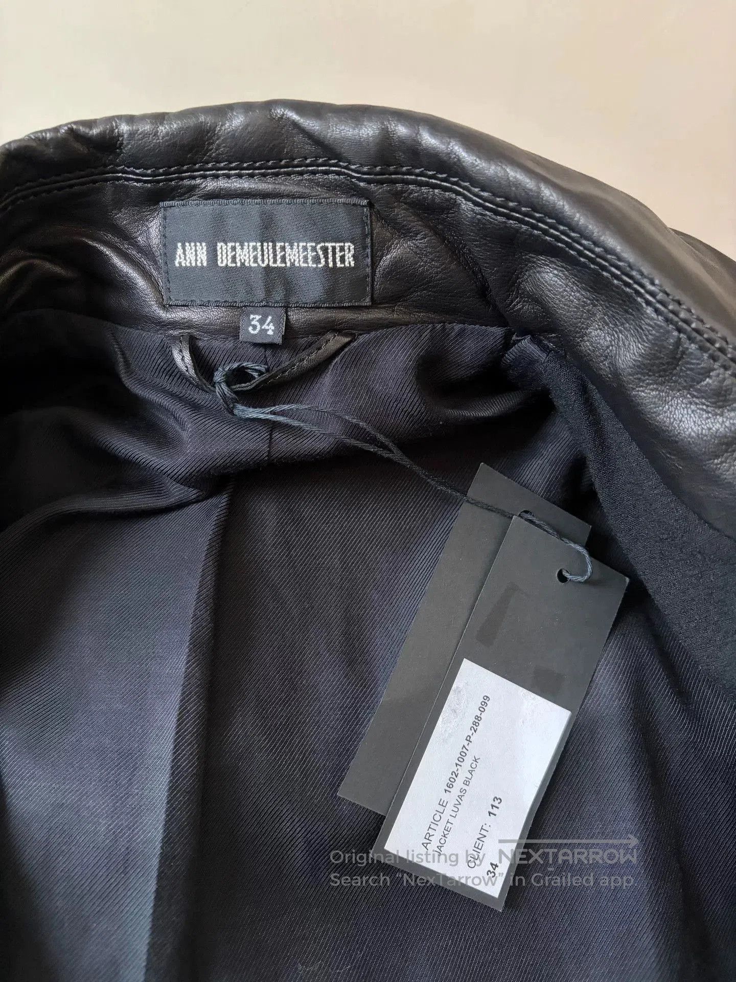 Ann Demeulemeester Ann Demeulemeester Napoleon Leather Jacket. Size XXS / US 00 / IT 34 - 9 Thumbnail