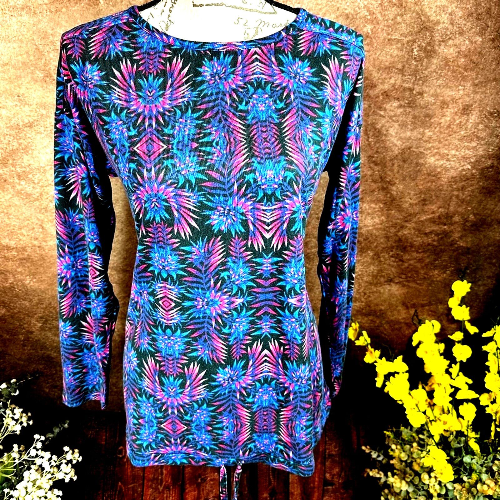 Other Retreat Rhonda Shear Drawstring Hem Tunic Firework Floral L Size L / US 10 / IT 46 - 4 Thumbnail