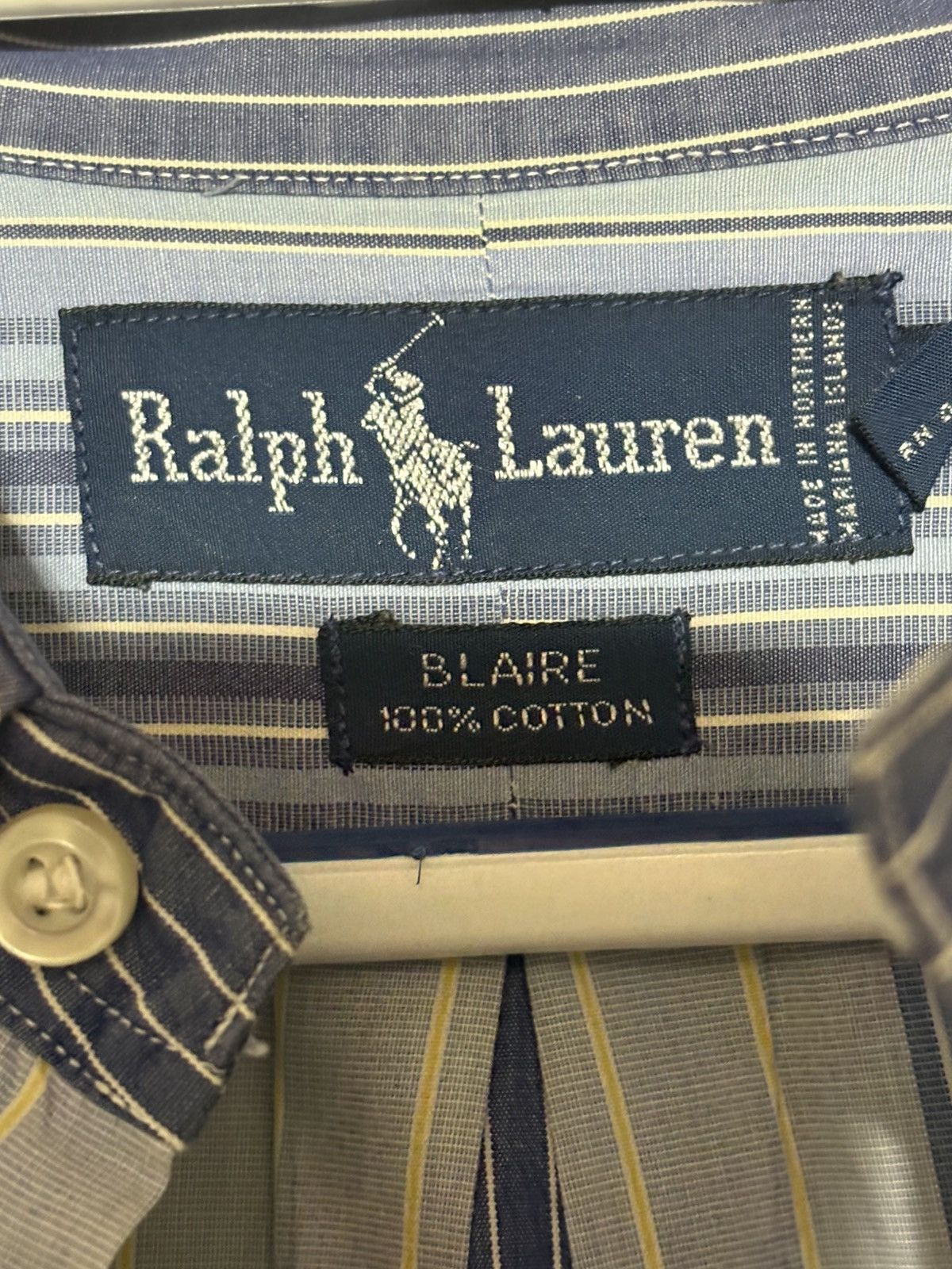 Ralph Lauren Ralph Lauren dress shirt blue stripes button collar XL Size US XL / EU 56 / 4 - 2 Thumbnail