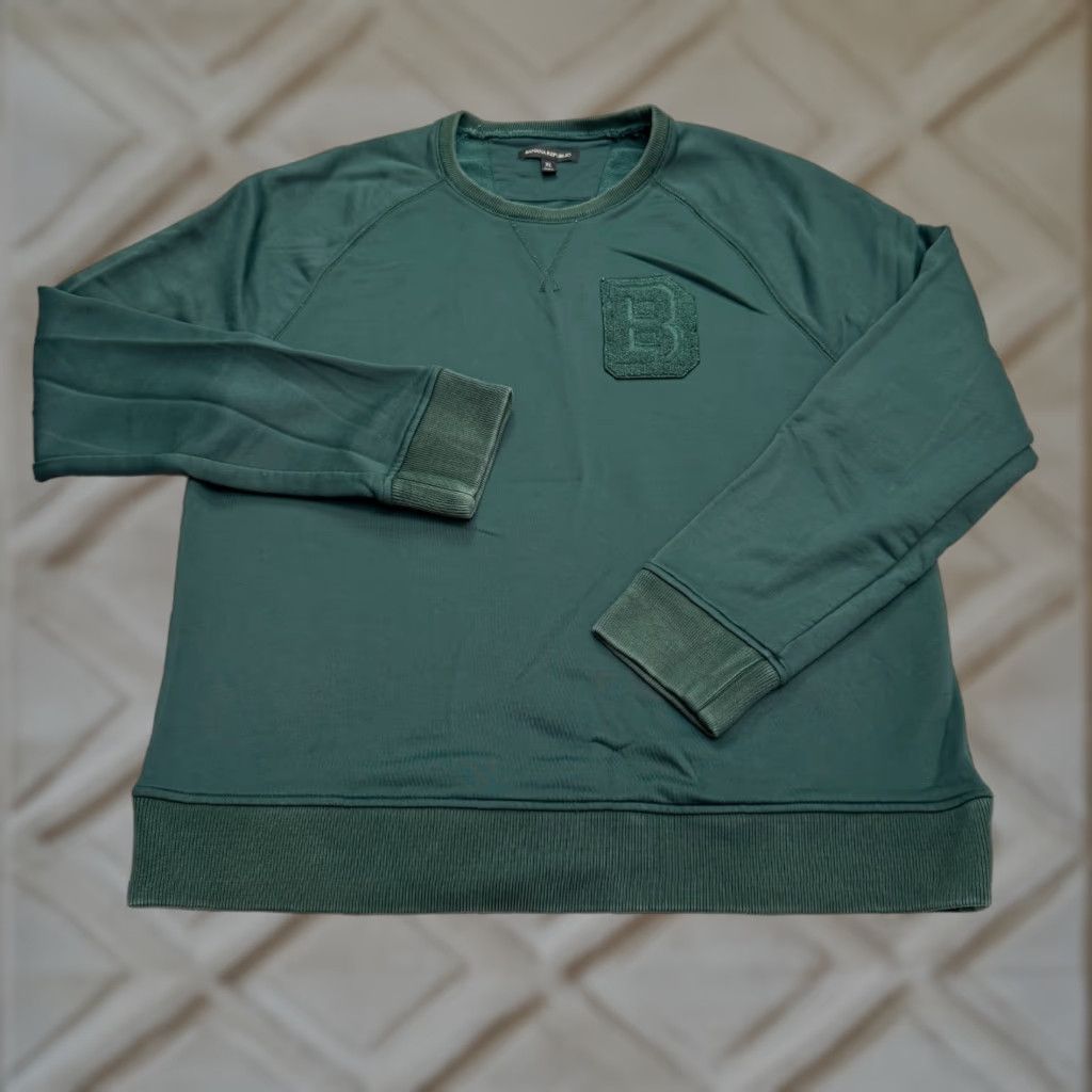Banana Republic Banana Republic Men's Crew Neck Pullover Sweatshirt XL Green Fleece Casual Outdoor Athletic Size US XL / EU 56 / 4 - 1 Thumbnail