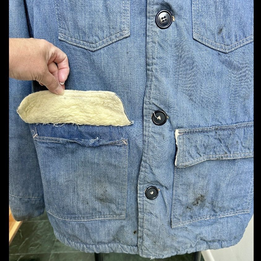 Sears 1970s SEARS DENIM JACKET SHEARLING SHERPA LINING CHORE 44 T Size US L / EU 52-54 / 3 - 7 Thumbnail