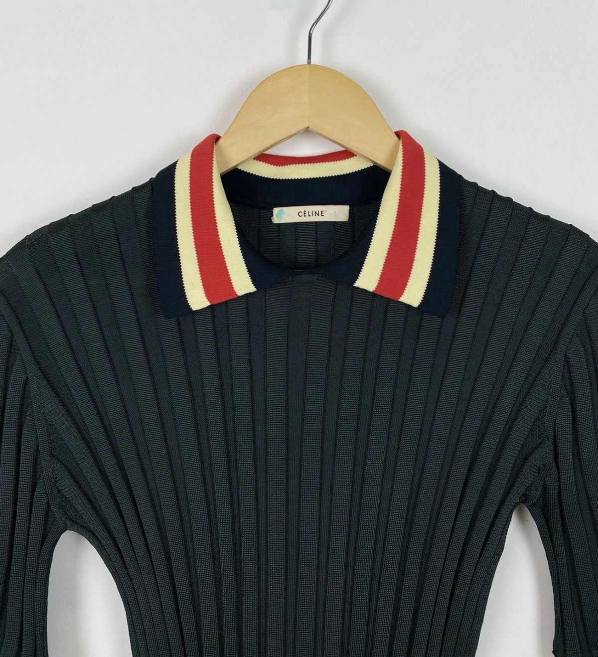 Celine Céline S/S 2014 Ribbed Knit Tunic Polo Neck Shirt Women’s Size S / US 4 / IT 40 - 5 Thumbnail