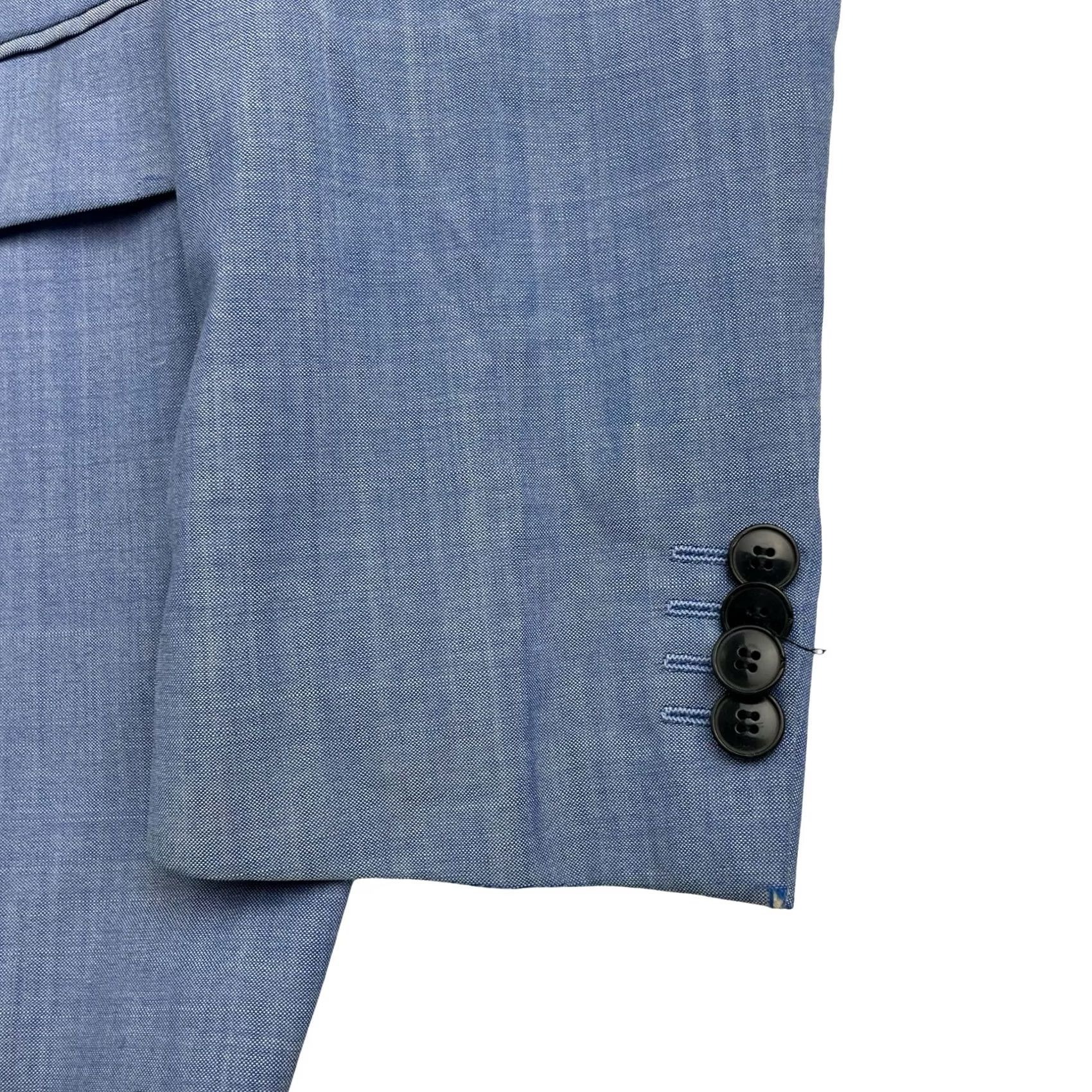 Hugo Boss VINTAGE Hugo Boss Men’s Jeffery 212 100% Wool 2-Button Suit Blue 44R 38x30 Mens Blazer Pants Two-Button Flat Front Solid Wool Suit 2 Piece Size 44R - 4 Thumbnail