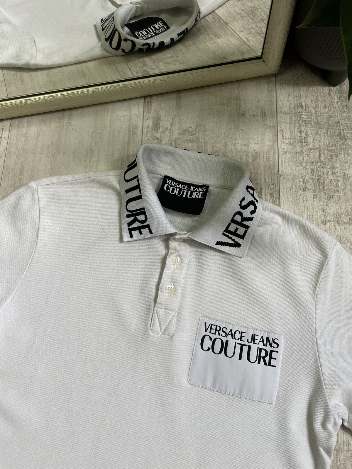 Versace Versace Jeans Couture White Polo T-Shirt Luxury RARE Size US XS / EU 42 / 0 - 4 Thumbnail
