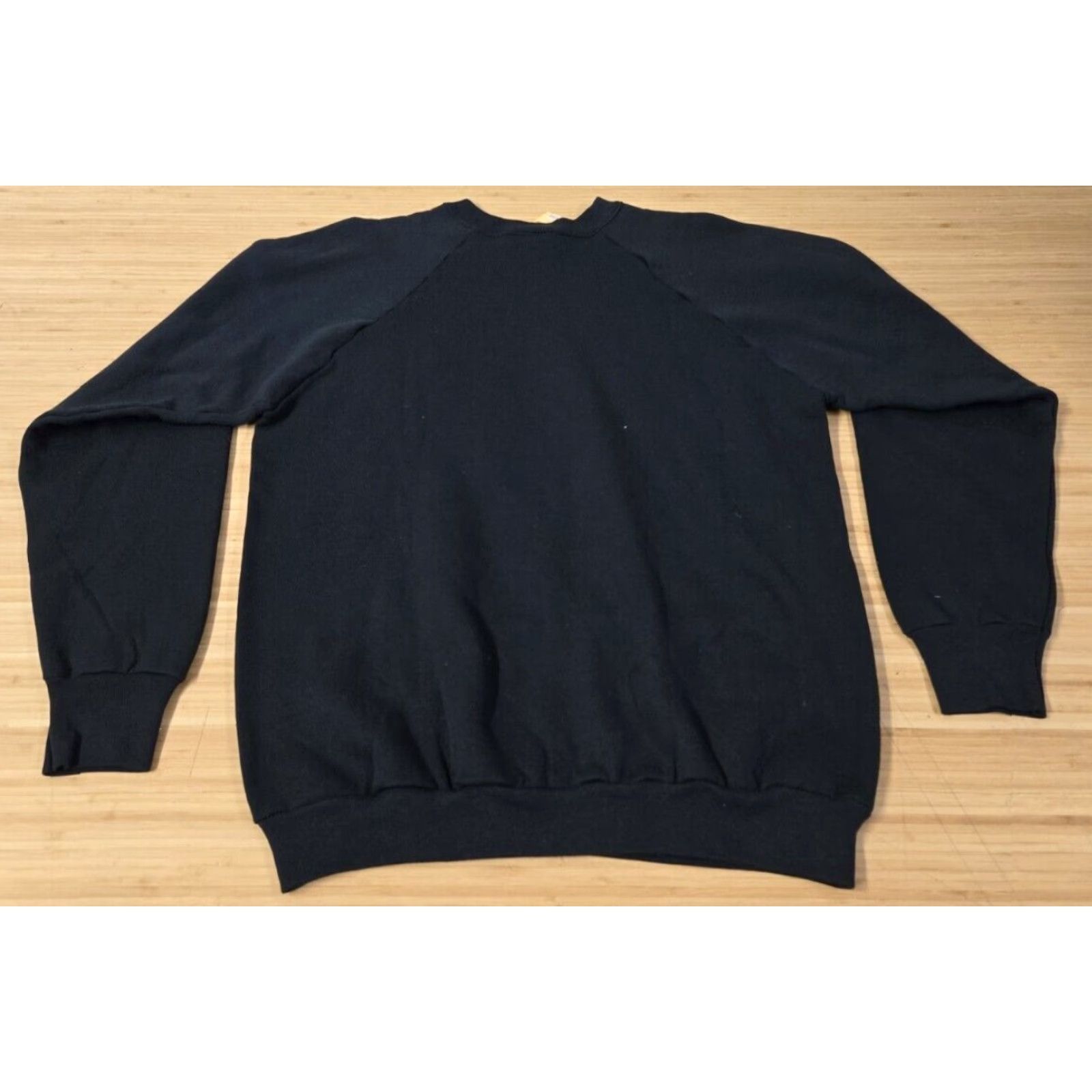 Fruit Of The Loom VINTAGE Fruit the Loom Sweatshirt Crewneck L Black Unisex Adults Bald Eagle USA 90s Graphic Print Logo Cotton Size US L / EU 52-54 / 3 - 7 Thumbnail