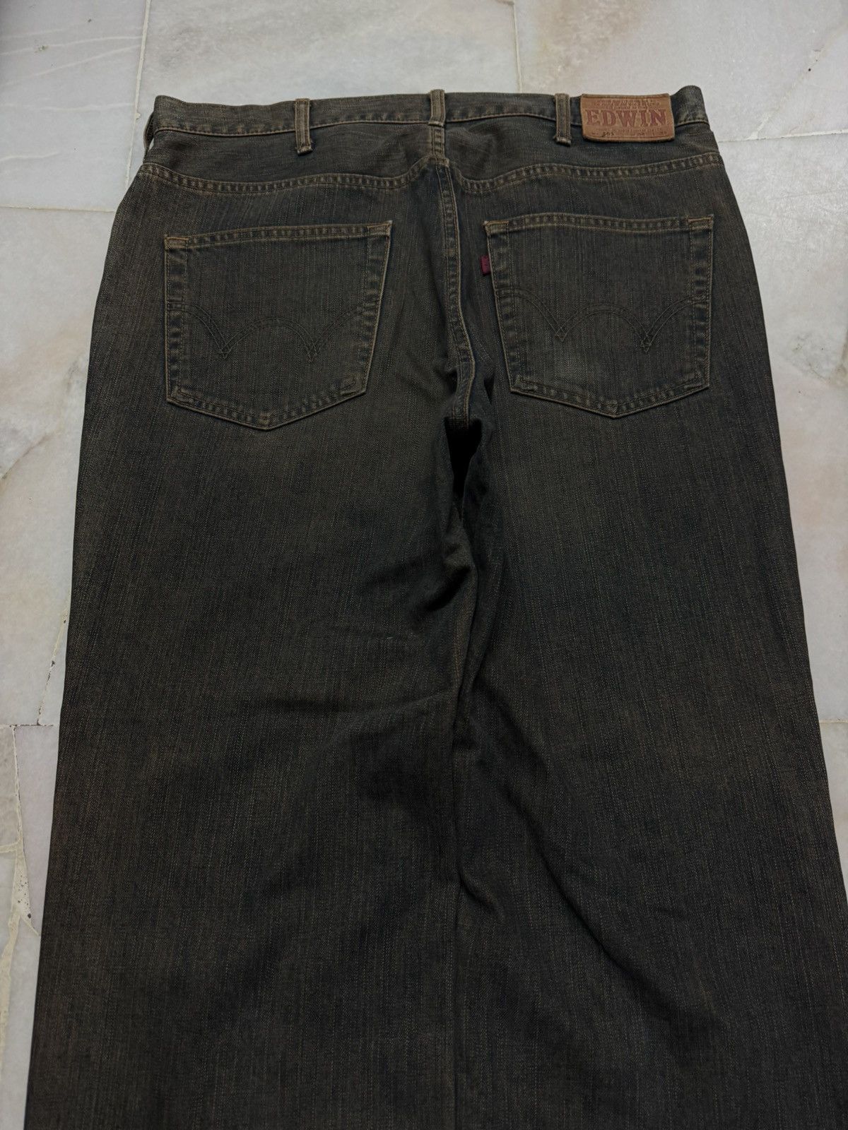 Edwin 💥SICK💥Vintage 503 Regular Rusty Insane Dark Mud Washed Jeans Size US 34 / EU 50 - 12 Thumbnail