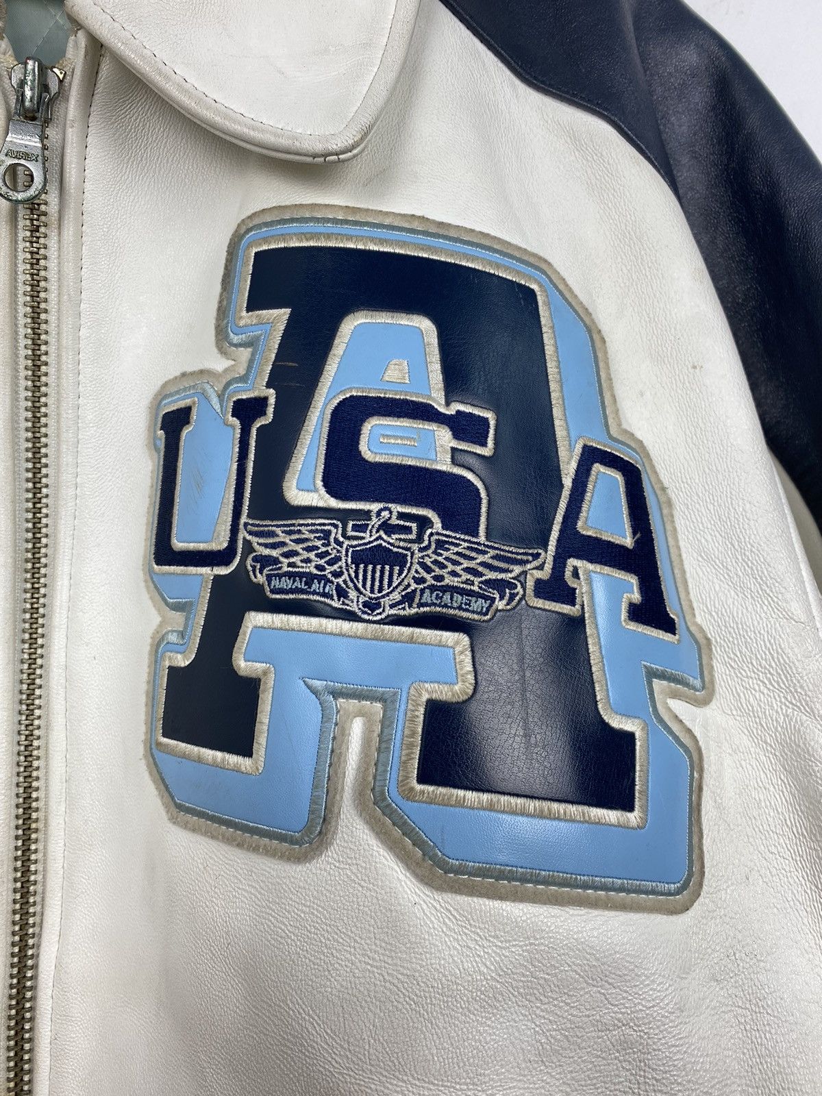 Avirex Vintage Avirex US Air Force Varsity Leather Jacket Size US XL / EU 56 / 4 - 4 Thumbnail