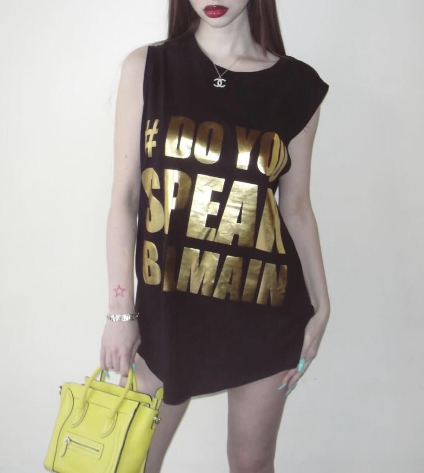 Balmain BALMAIN PARIS BLACK AND GOLD #DO YOU SPEAK BALMAIN TANK TOP Size US L / EU 52-54 / 3 - 2 Thumbnail