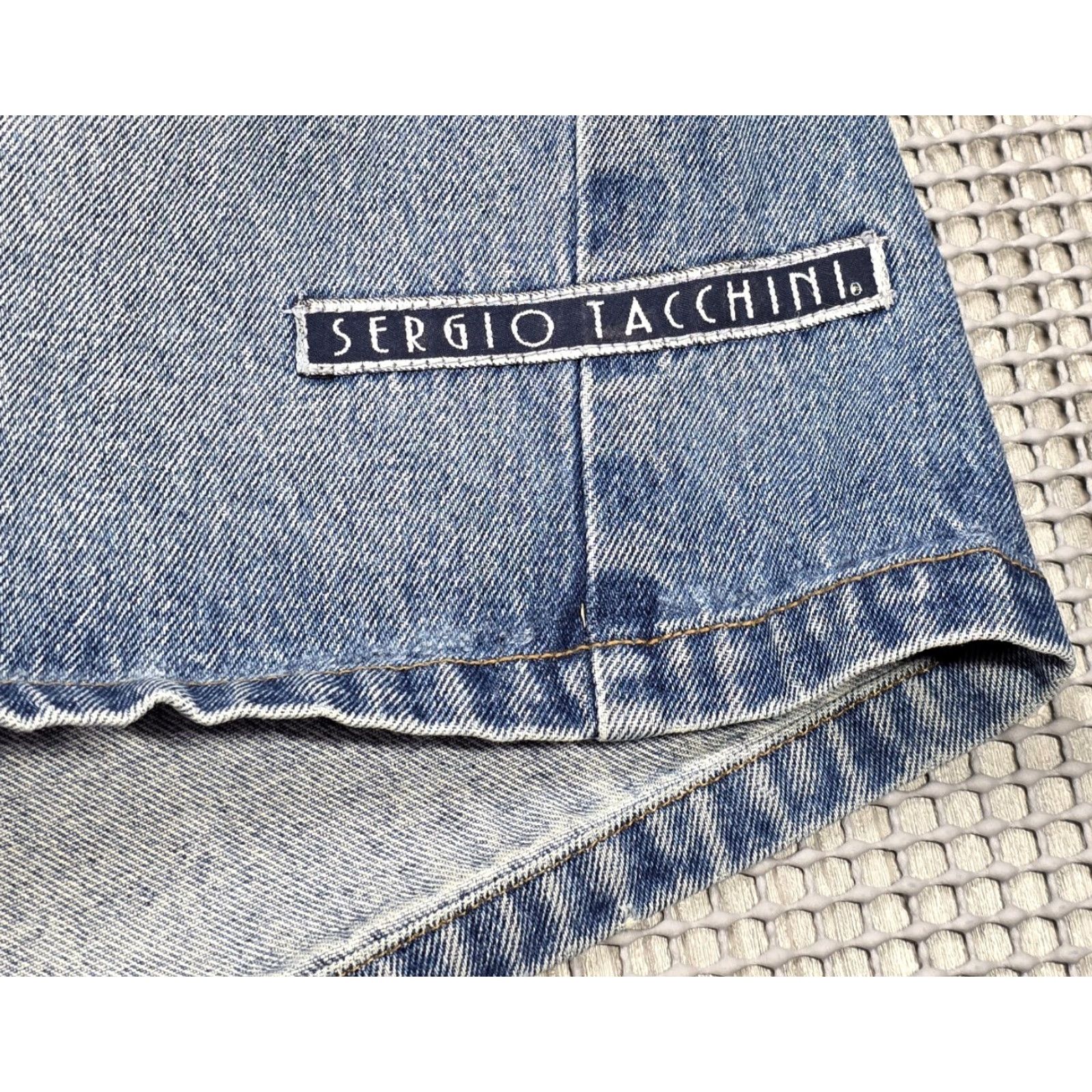 Sergio Tacchini VINTAGE Sergio Tacchini Heavyweight Denim Short 40x11 Embroidered Logo Jeans Men 40 Blue 80s 90s Hip Hop Jorts Size US 40 / EU 56 - 5 Thumbnail