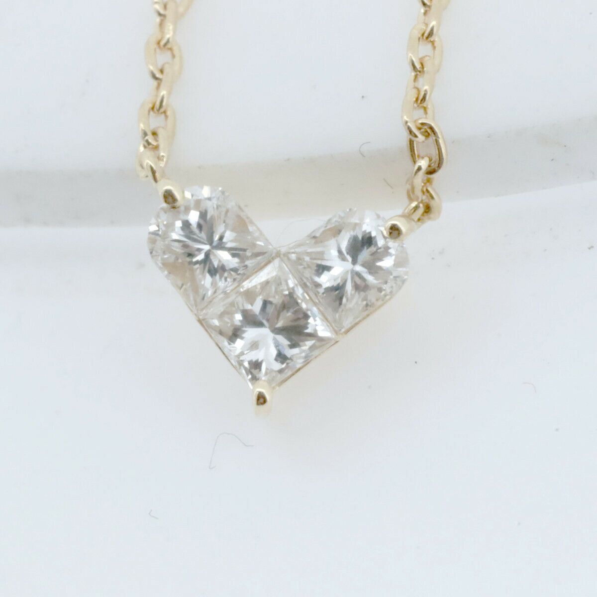 Luxuness Star Jewelry K18 Yellow Gold Mysterious Heart Diamond Necklace Crocodile Skin Necklace, Women's