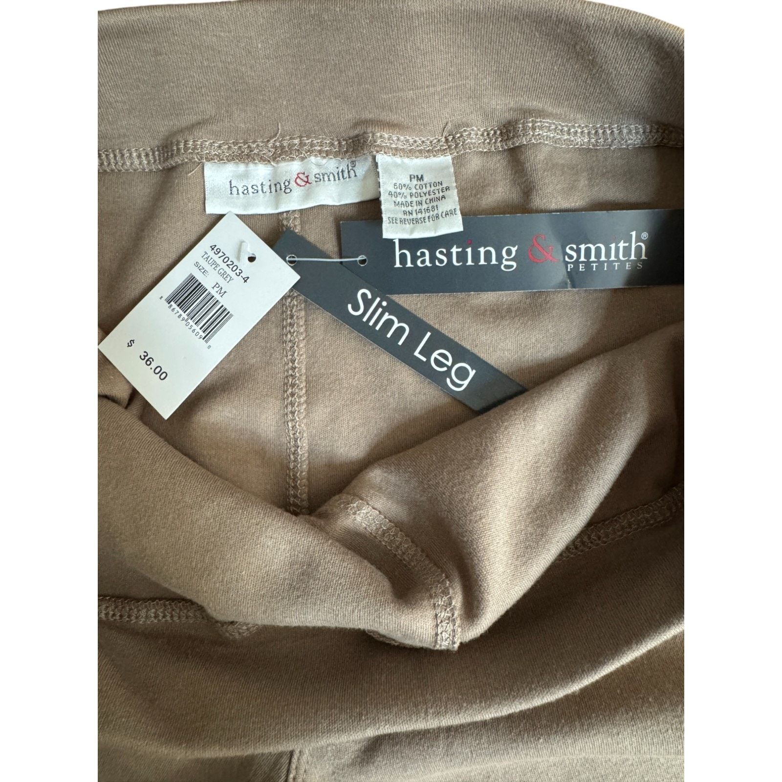 Other Hasting & Smith Slim Leg Pants PM Petite Taupe Gray Size 34" / US 12 / IT 48 - 5 Thumbnail