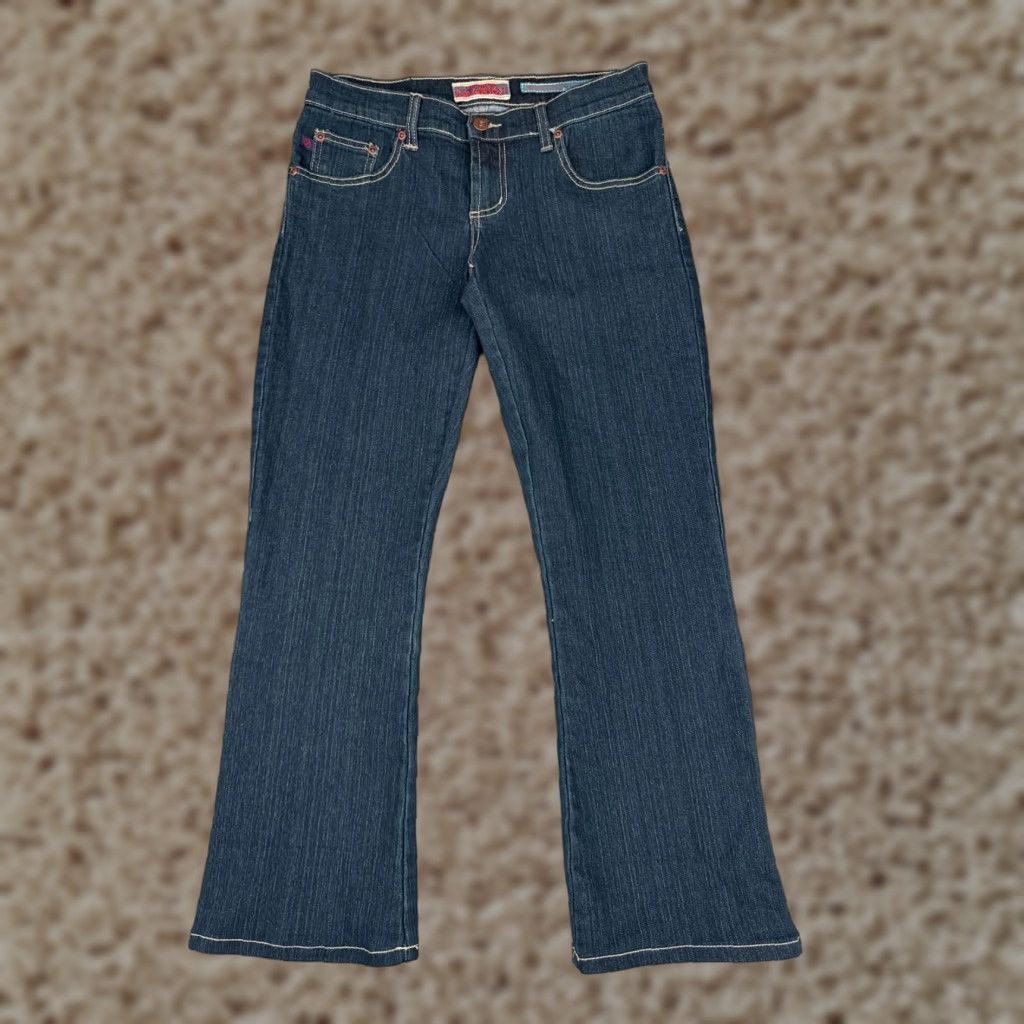Denime Z. Cavaricci Jeans Women's Jeans Bootcut Blue 28x26 Low Rise 3 Denim - 5-Pocket Design, Regular, Cotton Blend, Dark Wash, Vintage? No. Size 26" / US 2 / IT 38 - 1 Thumbnail