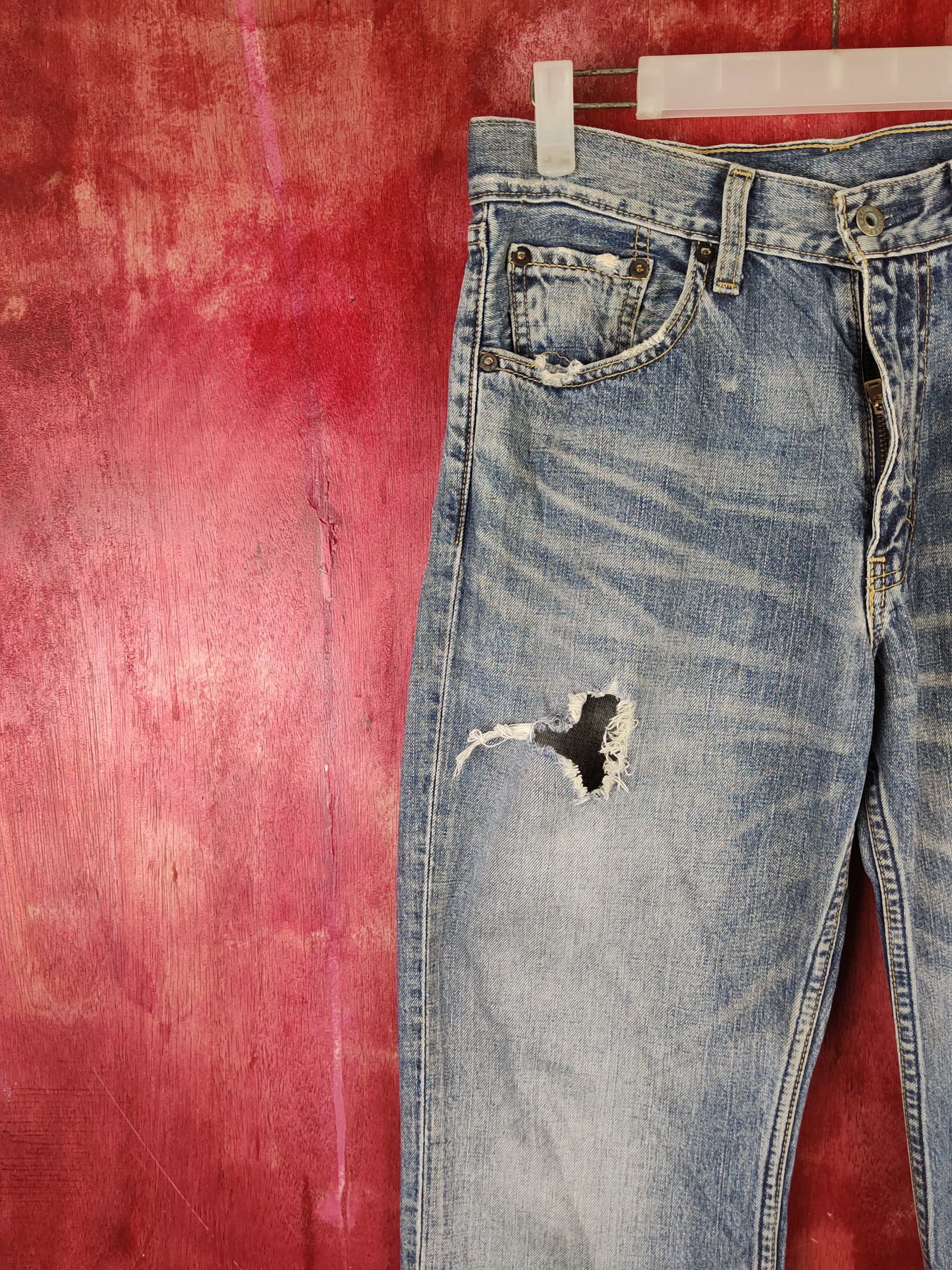 Levi's 502 Levi's Blue Distressed Ripped Jeans #S1639 Size US 31 - 3 Thumbnail