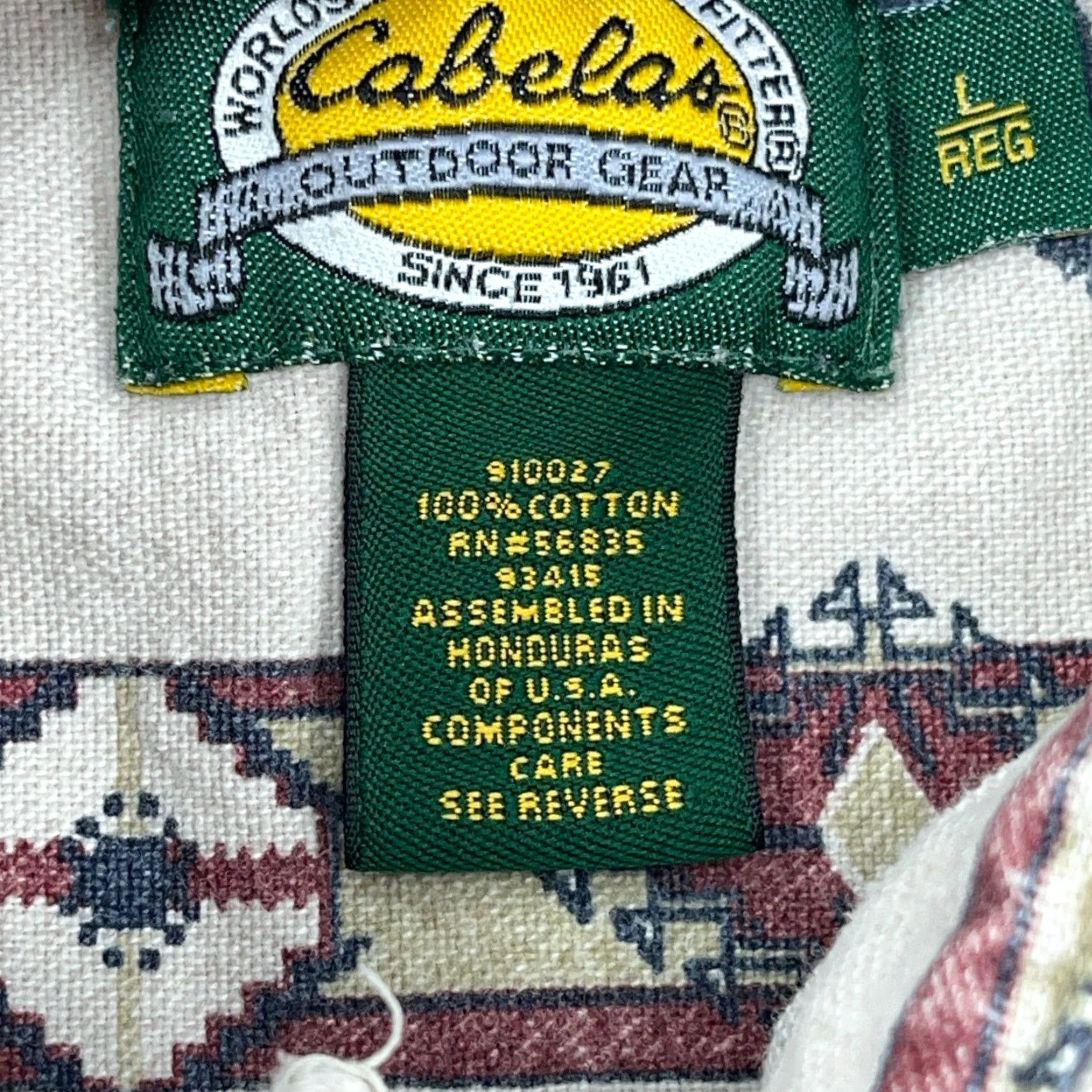 Vintage VINTAGE Cabela's Button-Up Shirt Women Large Geometric Flannel White Casual Mens Size L / US 10 / IT 46 - 3 Thumbnail