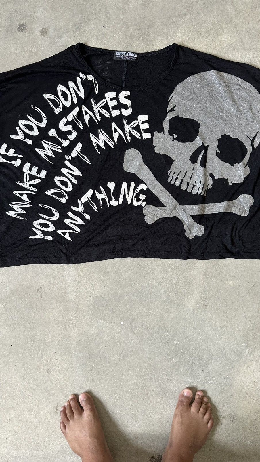 Japanese Brand KNICK KNACK SKULL AVANT GARDE CROP TOP Size L / US 10 / IT 46 - 2 Thumbnail