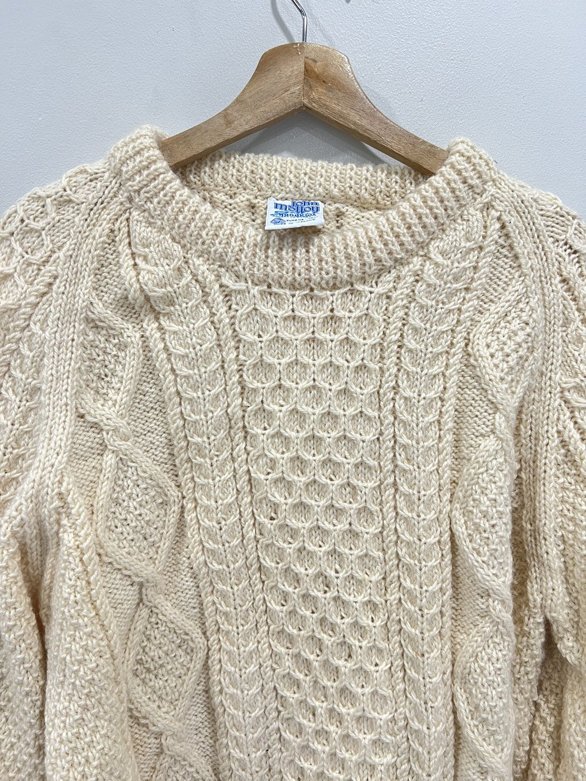Vintage Vintage Cable Knit Sweater Cream Size US XL / EU 56 / 4 - 3 Thumbnail