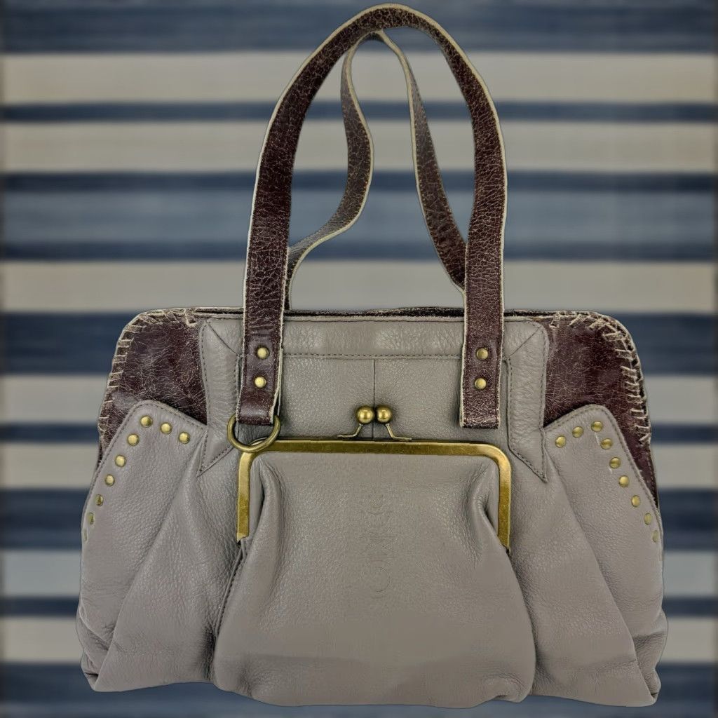 Camilla Muxo Leather Shoulder Bag Women Large Taupe Brown Pebbled Womens
