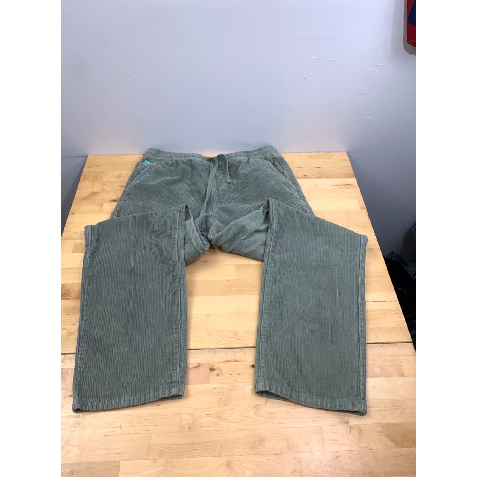 Empyre Empyre Corduroy Pants Womens M Drawstring Casual Relaxed Green 12061 Discoloration Size 32" / US 10 / IT 46 - 6 Thumbnail