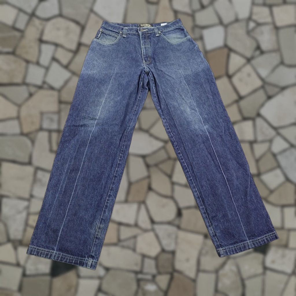 Denime VINTAGE Hedz Up Jeans Mens 34x33 Blue Denim Baggy Carpenter 90s Y2K Hip Hop Grunge Jeans Mens 34 Regular Blue Denim Baggy Relaxed Front Pockets Zip Size US 34 / EU 50 - 1 Thumbnail
