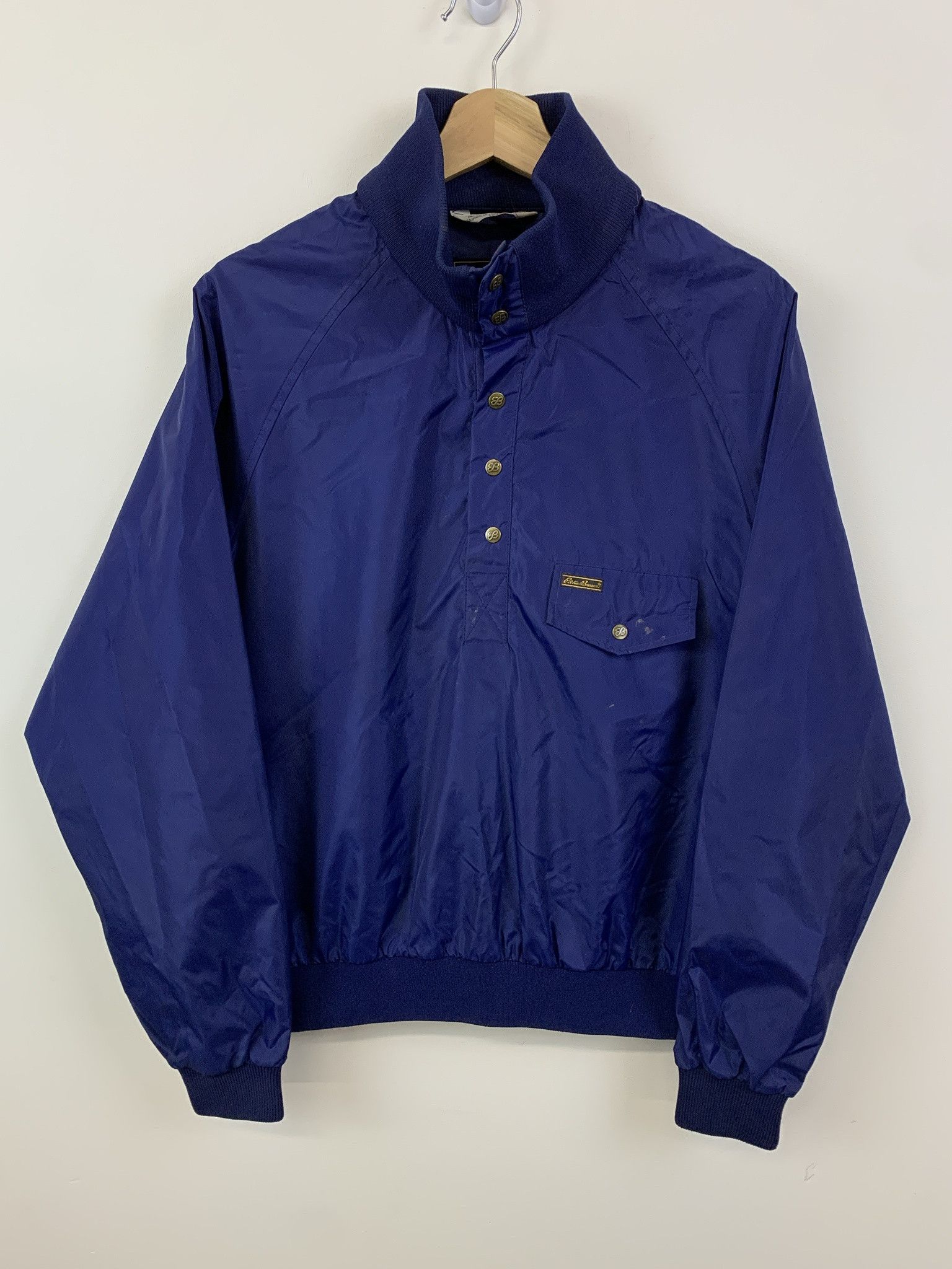 Vintage Vitnage 1990s Eddie Bauer Navy Lght Half Snap Windbreaker Size M Size US M / EU 48-50 / 2 - 1 Thumbnail