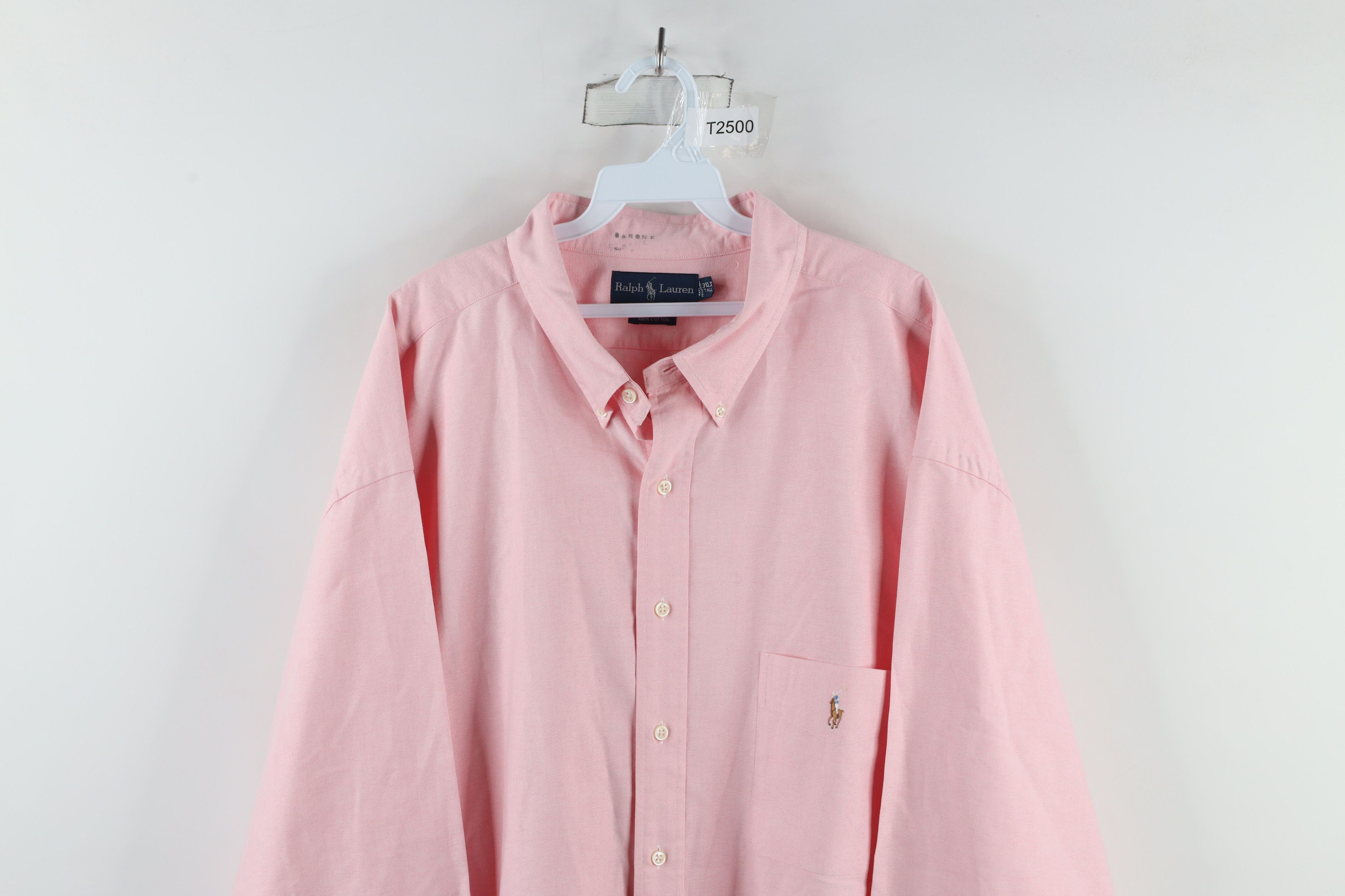 Ralph Lauren × Vintage Vintage 90s Ralph Lauren Oxford Button Down Shirt Pink Size US XXL / EU 58 / 5 - 2 Thumbnail