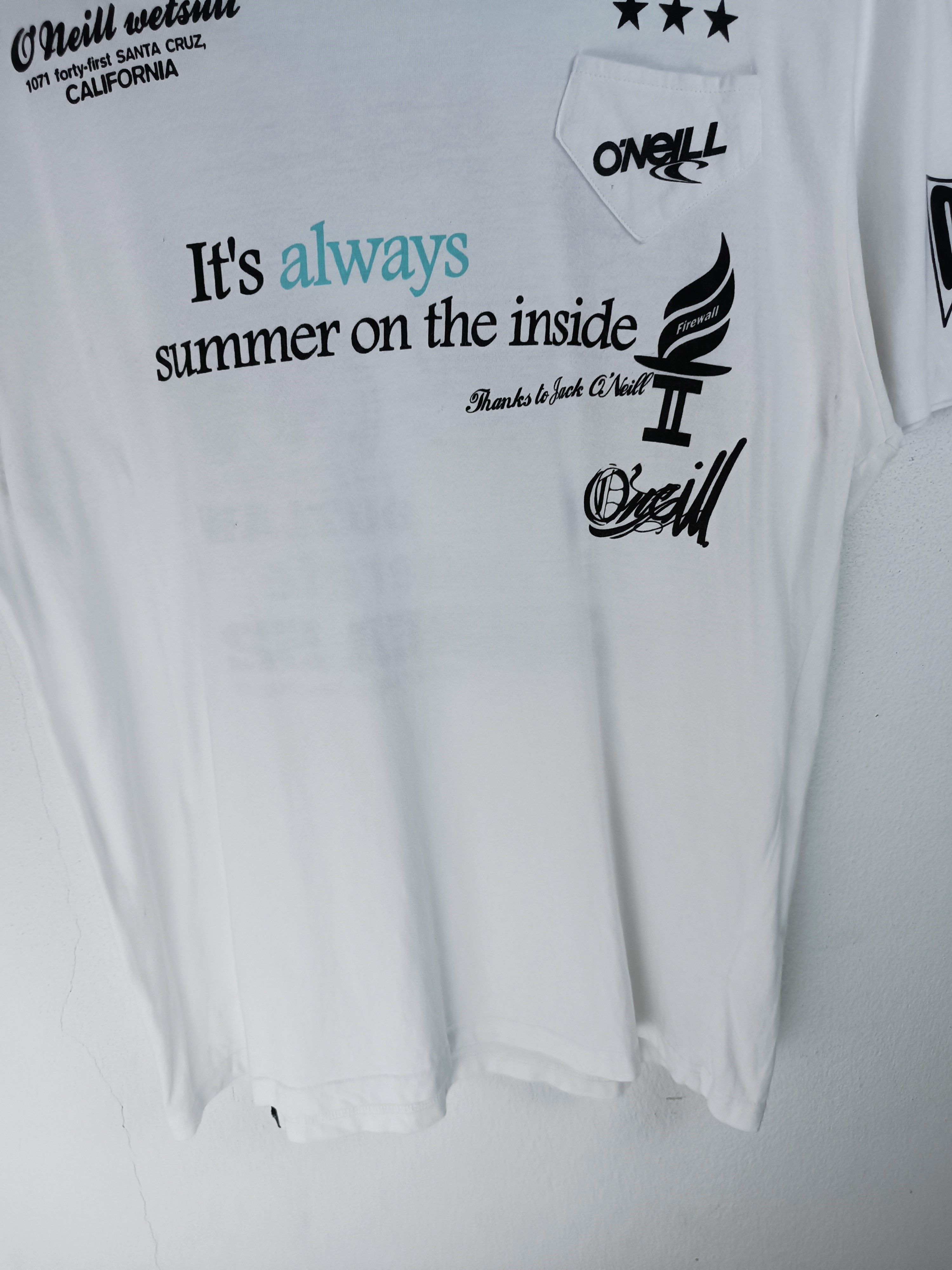 O'Neill VINTAGE O'NEILL FULL LOGO SURF LONGBOARD BEACH SUMMER TEE Size US L / EU 52-54 / 3 - 6 Thumbnail