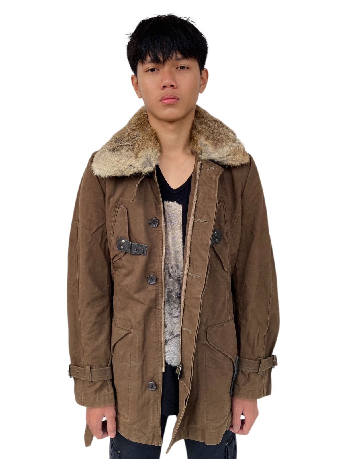 If Six Was Nine 2005 PPFM - Trim Fur Canvas Coat Jacket Size US L / EU 52-54 / 3 - 3 Thumbnail