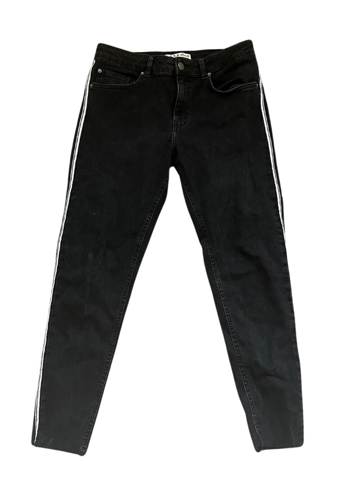 Denim & Co. Denim Co. Black Jeans Silver Stripe made in turkey Size 10 Size 42" / US 20 - 1 Thumbnail
